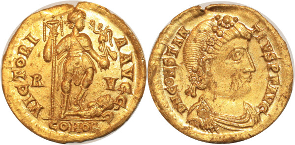 Roman Empire RRRR Solidus Constantius III 421 Ravenna Or Gold 