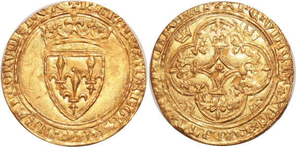 FRANCE Ecu Charles VI 1380 1422 Mirabel Ciani 487 Or Gold 