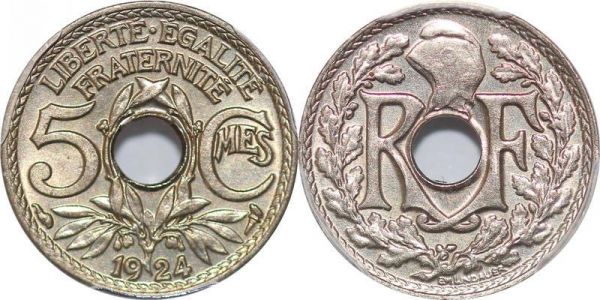 France 5 centimes Lindauer 1924 PCGS MS64
