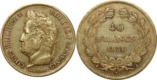 France 40 Francs Or Louis Philippe 1838 A Paris Or Gold 