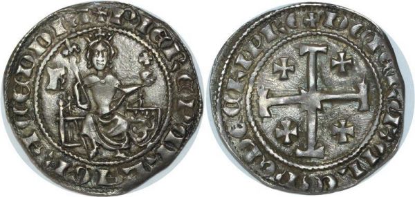 Cyprus Gros Royaume Pierre II au k Iervsalem Argent Silver