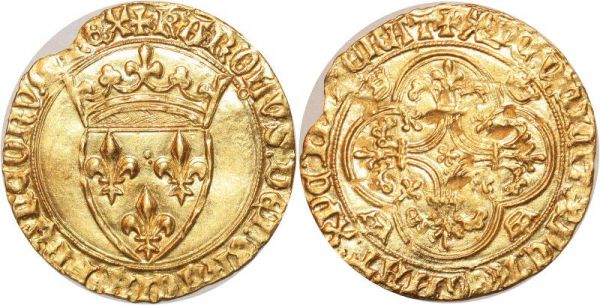 France Ecu Charles VI 1380 1422 Toulouse Ciani 488 Or Gold UNC