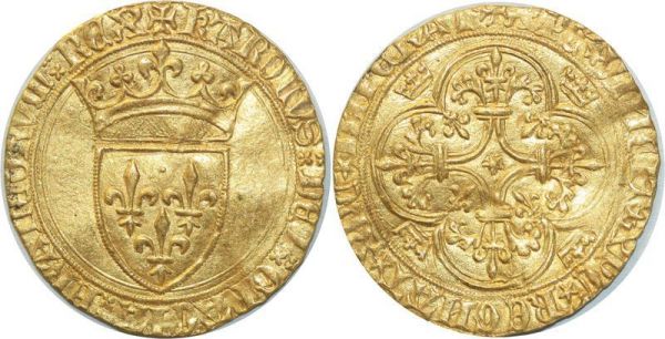 France Ecu d'Or Charles VI 1380 1422  La Rochelle Or Gold SUP+++
