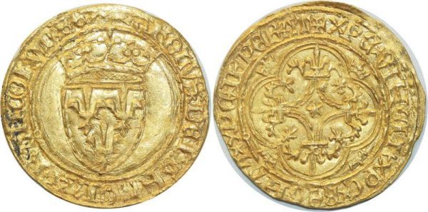 France Ecu d'Or Charles VI 1380 1422  Saint-Lô Or Gold SUP++
