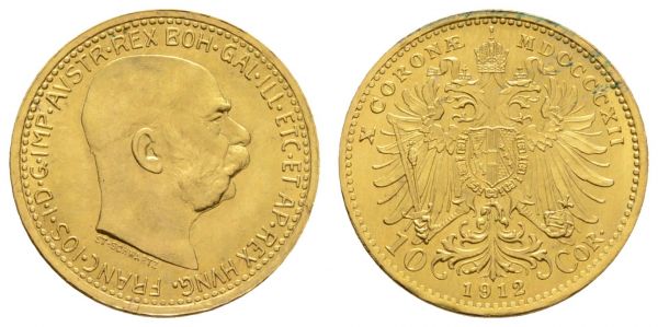 ab 1800 Österreich Franz Joseph, 1848-1916 10 Kronen 1912  K.M. 2816 st-