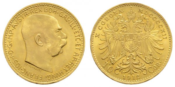 ab 1800 Österreich Franz Joseph, 1848-1916 10 Kronen 1912  K.M. 2816 st-