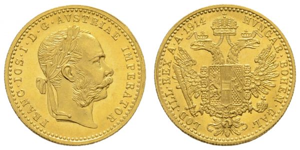 ab 1800 Österreich Franz Joseph, 1848-1916 Dukat 1914 Wien  Fried. 493 J. 344 Schl. 578 Herinek 183 3.50 g. vz-st