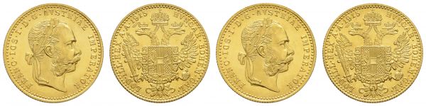 ab 1800 Österreich Franz Joseph, 1848-1916 Dukat 1915 2 Exemplare  K.M. 2267 (2x) st