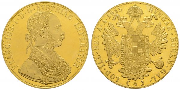 ab 1800 Österreich Franz Joseph, 1848-1916 4 Dukaten 1915 Wien  K.M. 2276 Fried. 488 Schl. 535 vz-st