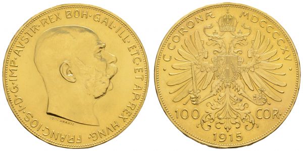 ab 1800 Österreich Franz Joseph 1848-1916 100 Kronen 1915 Wien  Fried. 507 R Frühwald 1923 Schl. 658 Herinek 324 vz-st