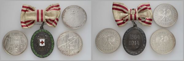 ab 1800 Polen 3. Republik 1989- 1992 2x 200000 Zloty, dazu 1x 300000 Zloty 1993, 3 Münzen, je 1 oz Feinsilber, dazu Österreich 50 Jahre Rotkreuz Medaille im beschädigten Etui  KM 230, 231, 247 PP-