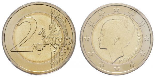 Euroländer Monaco Albert II. 2005- 2 € 2007 Grace Kelly, als Numisbrief, ohne Etui  EM MO-106 st