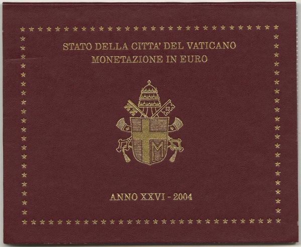 Euroländer Vatikan Johannes Paul II. KMS 2002 der Originalsatz im Folder, dazu der KMS von 2004  EM V-S1 st