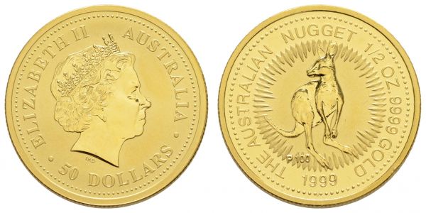 Australien Elizabeth II. seit 1952 50 $ (½ oz) 1999 Australian Nugget, P100  K.M. 451 st