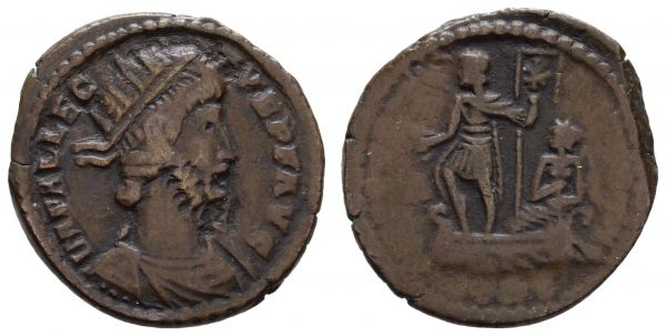 Römer Kaiserzeit Allectus, 293-296 Æ umgeschnittenes AE Stück aus der Mitte des 4. Jahrhunderts auf Allectus, Rv. eradiert, interessante Arbeit  5.94 g.