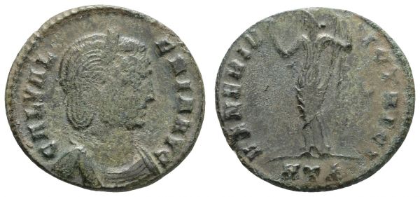 Römer Kaiserzeit Galeria Valeria, 308-314 Æ Follis Antiochia Rv. stehende Venus, alte grüne Patina  5.38 g. vz-