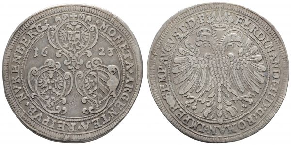 bis 1799 Nürnberg Stadt Taler 1623 Kratzer  Dav. 5636 Kellner 230 28.48 g. ss