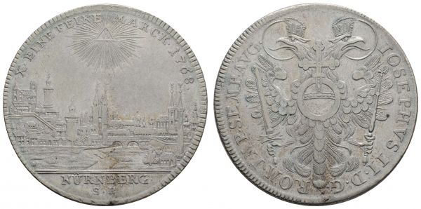 bis 1799 Nürnberg Stadt Taler 1768 kl. Schrötlingsfehler  Dav. 2494 Kellner 344 27.94 g. guters ss