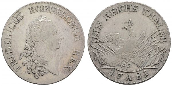 bis 1799 Preußen Friedrich II. der Große, 1740-1786 Taler 1781 A  Dav. 2590 Olding 70 21.83 g. ss