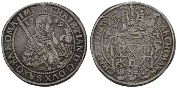 bis 1799 Sachsen Christian I., 1586-1591 Taler 1589 Dresden  Dav. 9806 Schnee 731 Keilitz/Kahnt 142 28.91 g. ss-vz