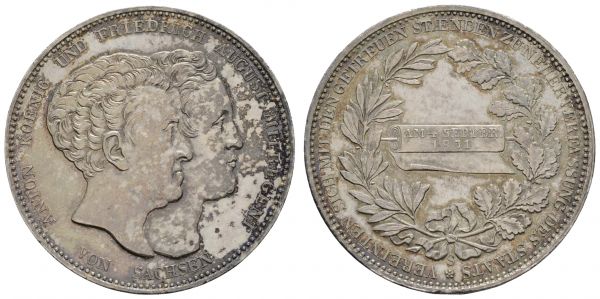 1800 bis 1871 Sachsen Anton, 1827-1836 Taler 1831 Dresden Verfassung, hübsche Patina, kleine Kratzer  AKS 84 gutes vz