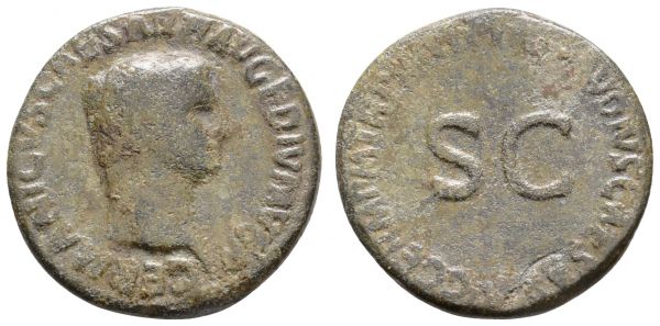 Römer Kaiserzeit Germanicus †19 u.Z. Æ As 42-54 Rom postume Prägung  RIC 106 9.19 g. schön