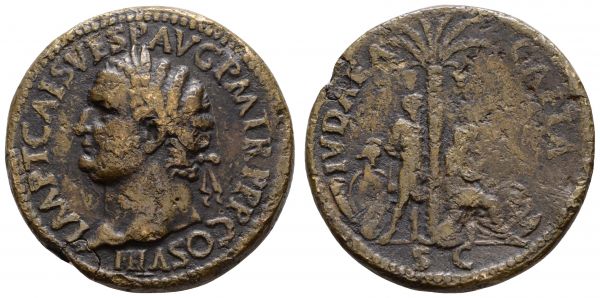 Römer Kaiserzeit Vespasianus, 69-79 Æ Sesterz 71 Rom PADUANER Typ Judaea capta  20.32 g. ss