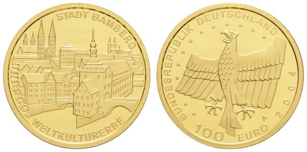 Bundesrepublik (Euro)  100 € 2004 A Bamberg mit CoA und Originaletui  Jaeger 509 st