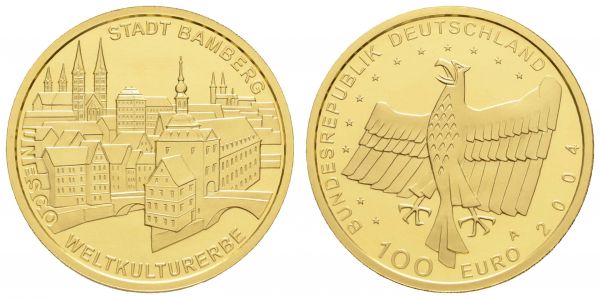 Bundesrepublik (Euro)  100 € 2004 A Bamberg mit CoA in Originaletui  Jaeger 509 st