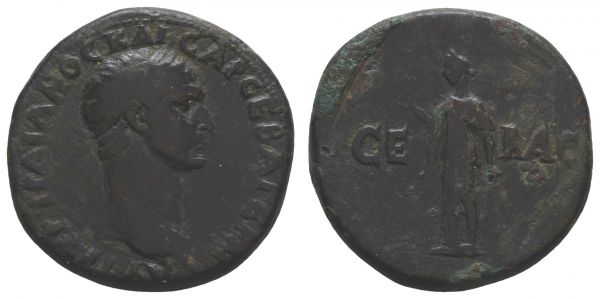 Römer Kaiserzeit Trajanus, 98-117 Æs Paphlagonia, Amastris Av.: belorbeerter Kopf nach rechts, Rv.: CE - BAC, Elpis nach links stehend  22.63 g. RR fast ss