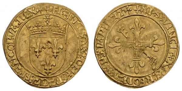 bis 1799 Frankreich Francois I., 1515-1547 Ecu d'or au soleil 15.1.1540 Lyon  Fried. 342 Dupl. 771 3.39 g. ss+