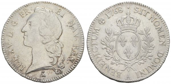 bis 1799 Frankreich Louis XV., 1715-1774 Ecu 1768 A Paris für diesen Typ weit überdurchschnittlich erhalten, kl. Kratzer  KM 512.1 29.20 g. ss-vz