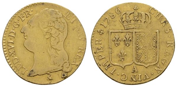 bis 1799 Frankreich Louis XVI., 1774-1793 Louis d'or 1786 Paris Kratzer  Dav. 475 Gadoury 361 7.49 g. ss