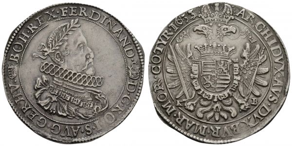 bis 1799 Habsburg Ferdinand II., 1619-1637 Taler 1633 Kremnitz  Dav. 3129 Huszar 1179 28.44 g. ss-vz