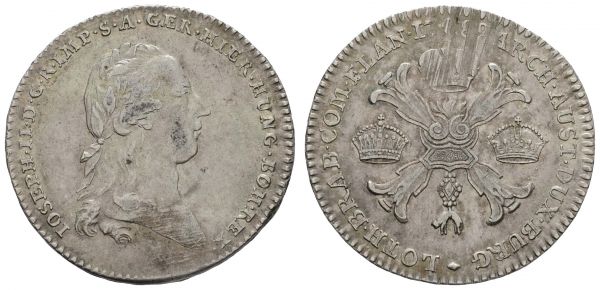 bis 1799 Habsburg Josef II., 1765-1790 ½ Kronentaler 1789 Brüssel Aufstandsjahr, justiertes Prachtexemplar  van Houdt 853 J. 43 b Delm. 394 de Witte 1150 14.74 g. selten in dieser Erhaltung vz-