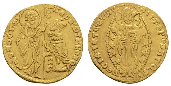 bis 1799 Italien-Venedig Andrea Contarini, 1368-1382 Zecchino ohne Jahr  Gamberini 118 3.51 g. vz