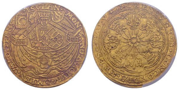 bis 1799 Niederlande Stadt Kampen Rose Noble ca. 1600-1602 PCGS MS63  Fried. 151 Prachtexemplar. Sehr selten in dieser Erhaltung