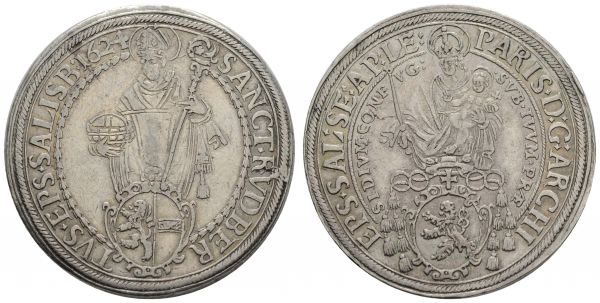 bis 1799 Salzburg Erzbistum Paris Graf von Lodron, 1619-1653 Taler 1624  Zöttl 1475 Dav. 3504 28.94 g. ss+