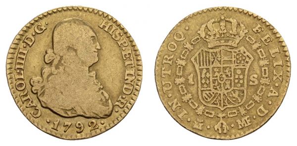 bis 1799 Spanien Carlos IV. 1788-1808 Escudo 1792 Madrid  Calicó 491 3.29 g. s-ss