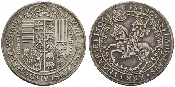 bis 1799 Ungarn, Königreich Wladislaus II., 1490-1516 Leichter Guldiner 1507 moderne Nachprägung, ideal als Lückenfüller  18.37 g. vz