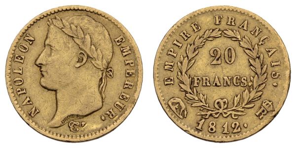 ab 1800 Frankreich Napoléon I. 1804-1814 20 FF 1812 R Rom  Fried. 515 KM 695.8 Gadoury 1025 ss