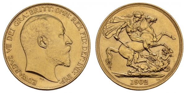 ab 1800 Großbritannien Edward VII.. 1901-1910 2 £ 1902  KM 806 matt PP (matt Proof)