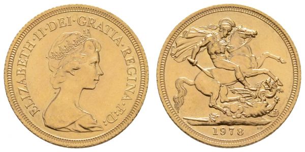 ab 1800 Großbritannien Elisabeth II., seit 1952 1 £ 1978  K.M. 919 Fried 418 vz-st