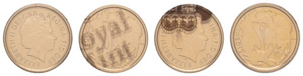 ab 1800 Großbritannien Elisabeth II., seit 1952 ¼ £ 2012 auf ihr 60-jähriges Thronjubiläum, 2 Exemplare  KM 1205 (2x) Schön 728 (2x) st