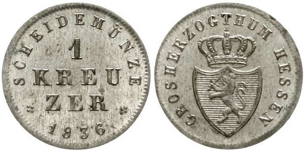 Kreuzer 1836. Seltenes Jahr. vorzüglich/Stempelglanz