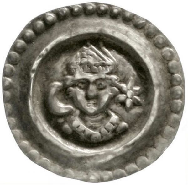 Brakteat 'Ewiger Pfennig' o.J. Bischofsbrb. mit Mithra v.v., links Halbmond, rechts Stern. sehr schön