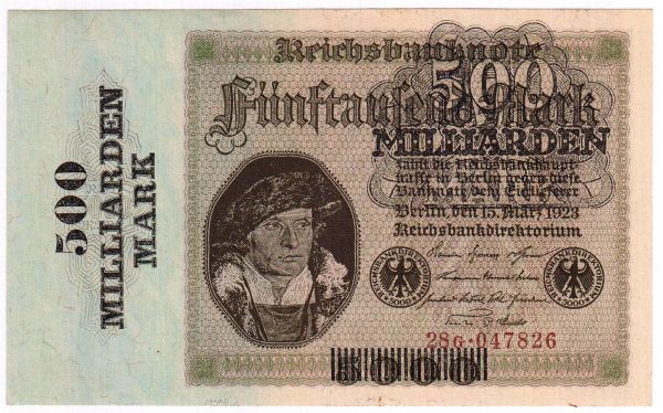 500 Mrd. Mark 15.3.1923. Serie G. I