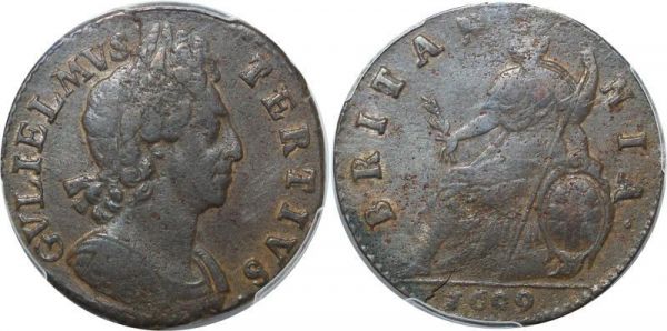 United Kingdom 1/2 Penny William III 1699 PCGS VF35