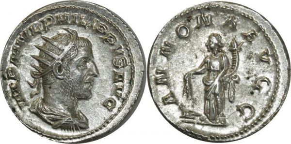 Roman Empire Rare Philippus I AR Antoninianus Viminacium 244-249 AD Annona AVGG SPL