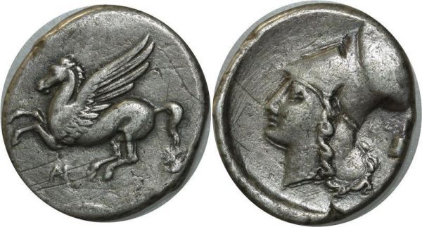 Greek coin Rare Grecque Corinthe statère d'Athéna 350-307 av. J.-C Silver